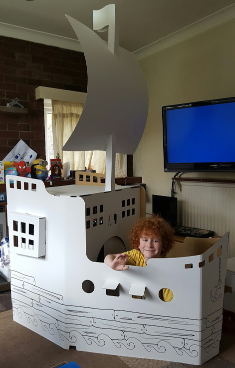 Cardboard ship playhouse. Cardboard Pirate Ship