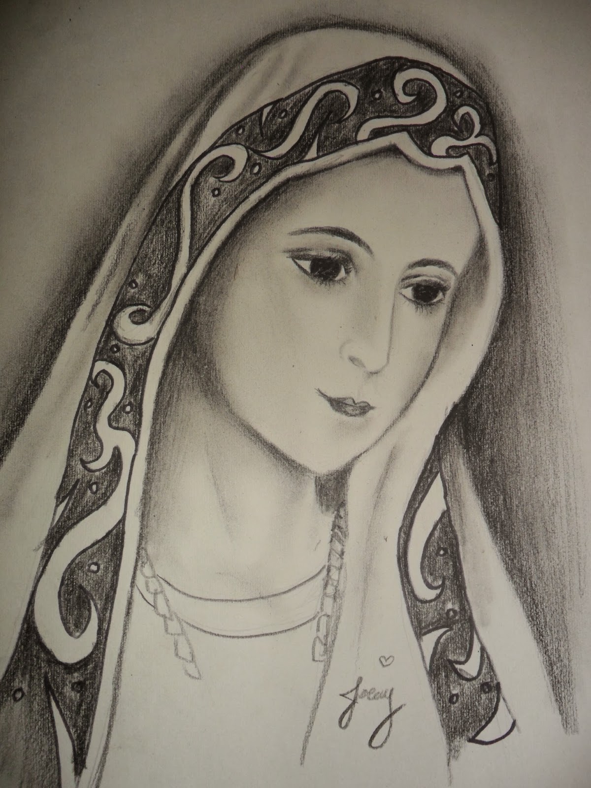 Jaygee Mijares: Mama Mary's Portrait Pencil Speed Drawing by joecymijares