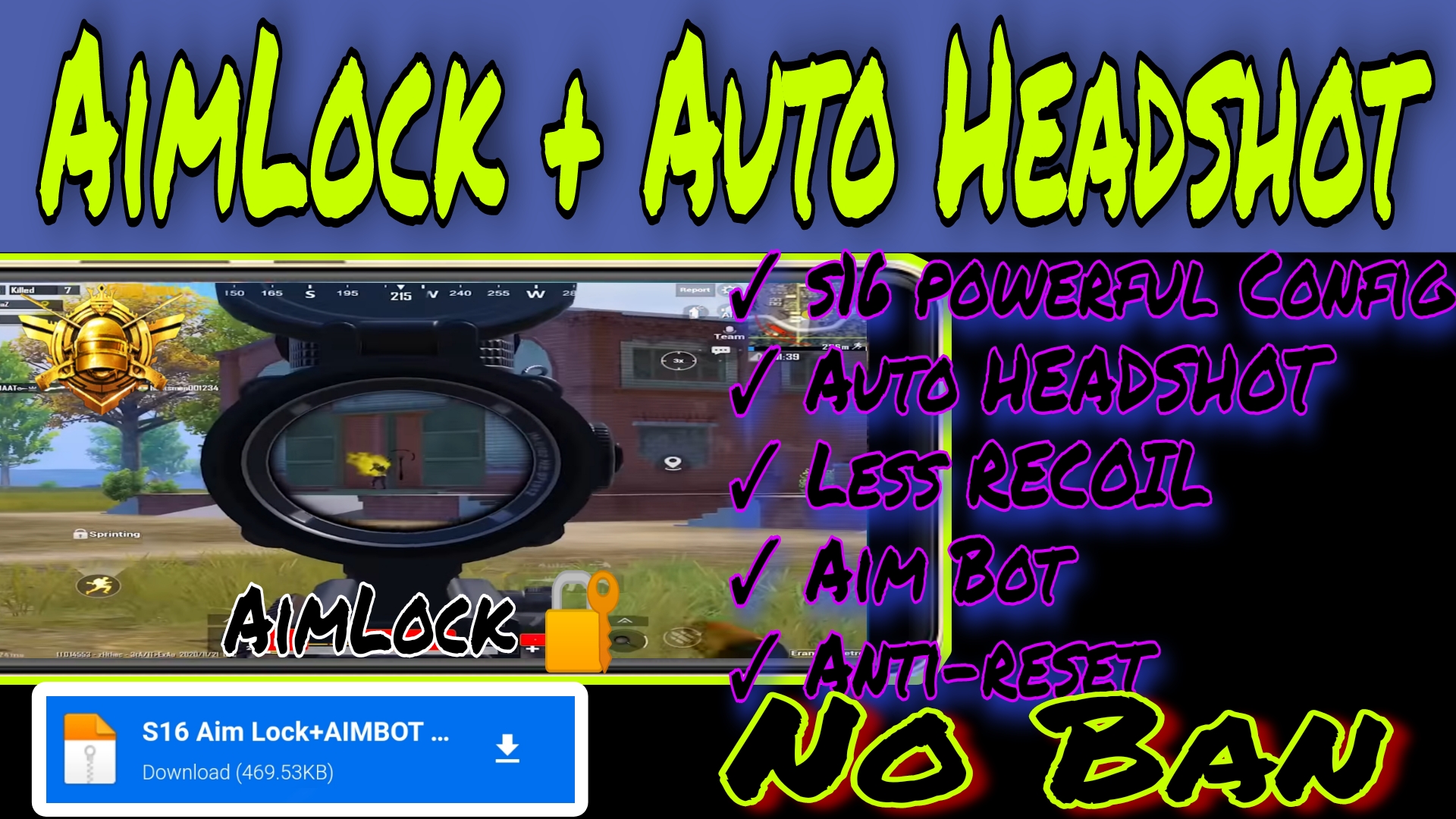 KR+Global Vr. | Aim Lock + Auto HEADSHOT Config for PUBG Mobile | Aim ...