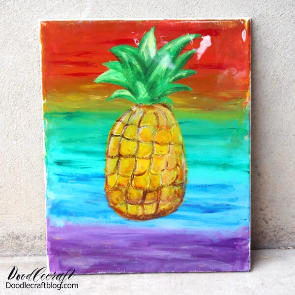 Handmade pineapple acrylic painting 8x10 canvas board  Simple canvas  paintings, Canvas art painting, Painting crafts