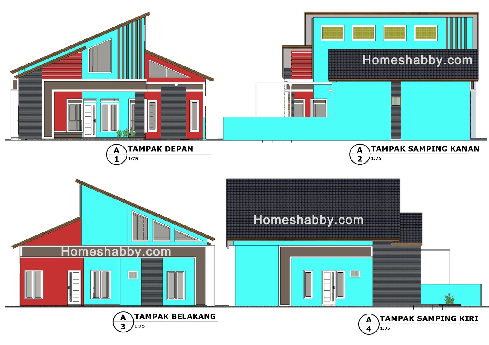 View Rumah Minimalis 2 Lantai Atap Miring Sebelah Images