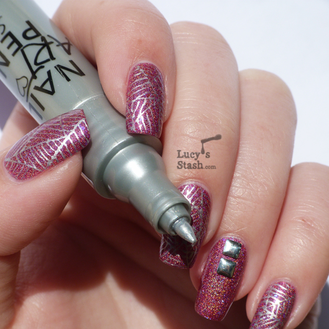 Lucy's Stash - abstract cobweb nail art