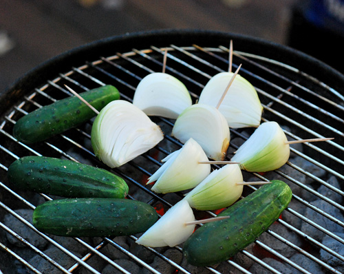 grilled sweet and spicy pickles, Kingsford, Weber