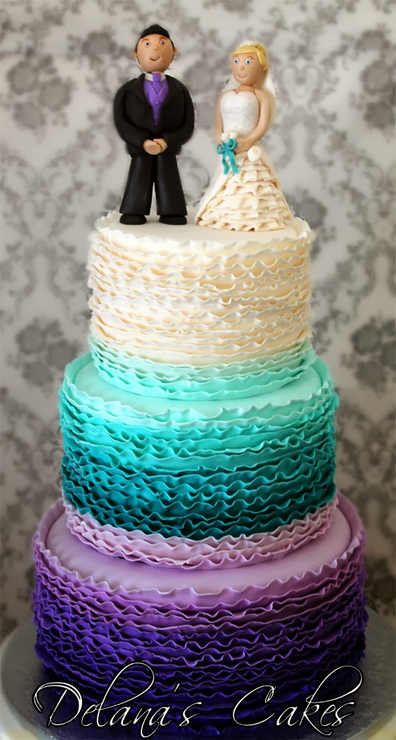 Delana's Cakes Beach Colours Ombre Wedding Cake