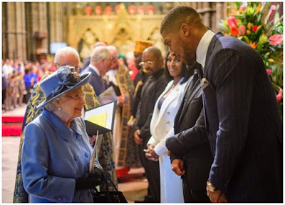 Anthony Joshua Meets the Queen at the Commonwealth Day service in Westminster Abbey Anthony Joshua Met The Queen, And Told Her About Egusi Soup