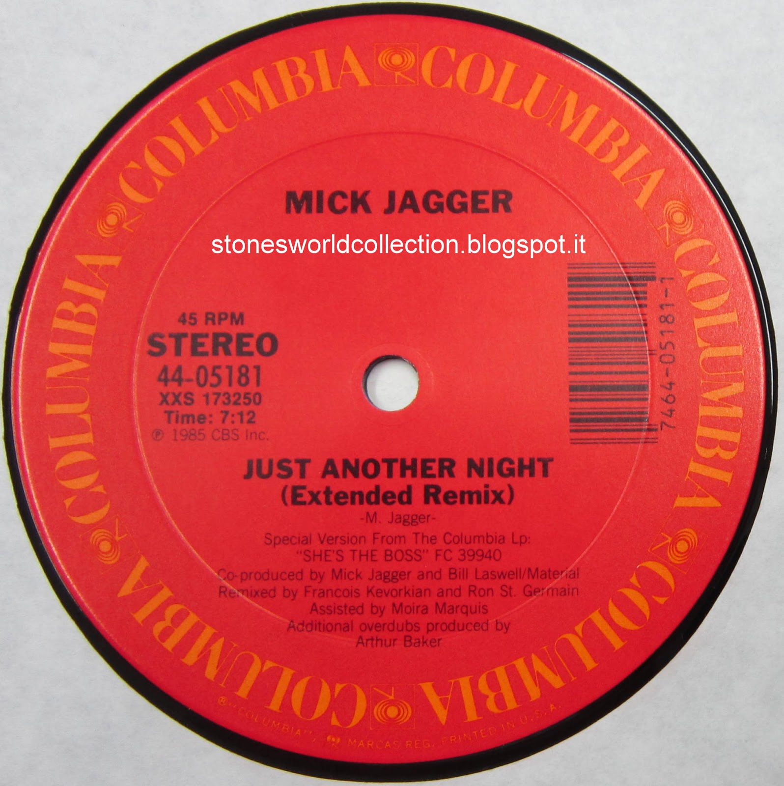 Stonesworldcollection Just Another Night ( RemixEdit & Dub Mix USA 12