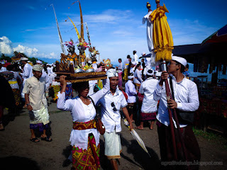Symbol Of God's Manifestation Carried On The Head In Melasti Ceremony The Day Before Nyepi At Labuhan Aji Beach