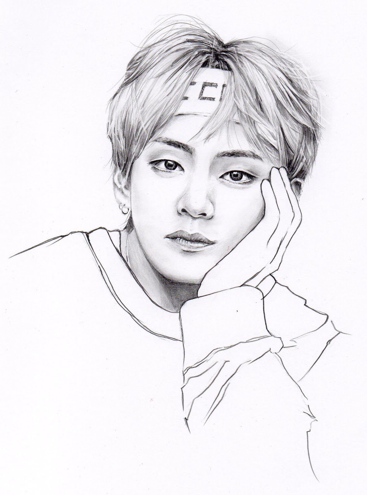 NAMIL ART Pencil Portrait Drawing BTS. V (Pencil Illustration by You