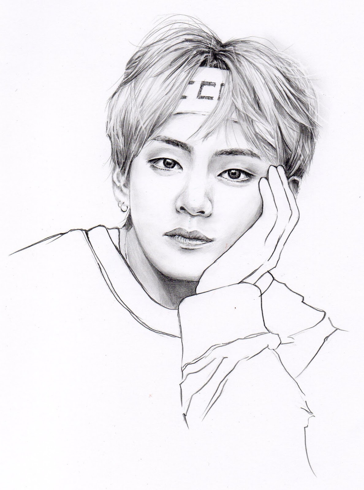 Bts Drawing Easy V : Taehyung Blue Hair | Driskulin