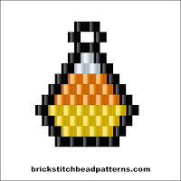 Click to view the Mini Candy Corn Halloween brick stitch bead pattern charts.
