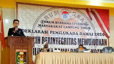 Forbes Masyarakat Lampung Timur Deklarasi Pemilukada Damai dan Anti Hoax 2020