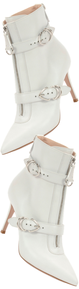 Gianvito Rossi Napa Buckled Zip-Front Ankle Bootie