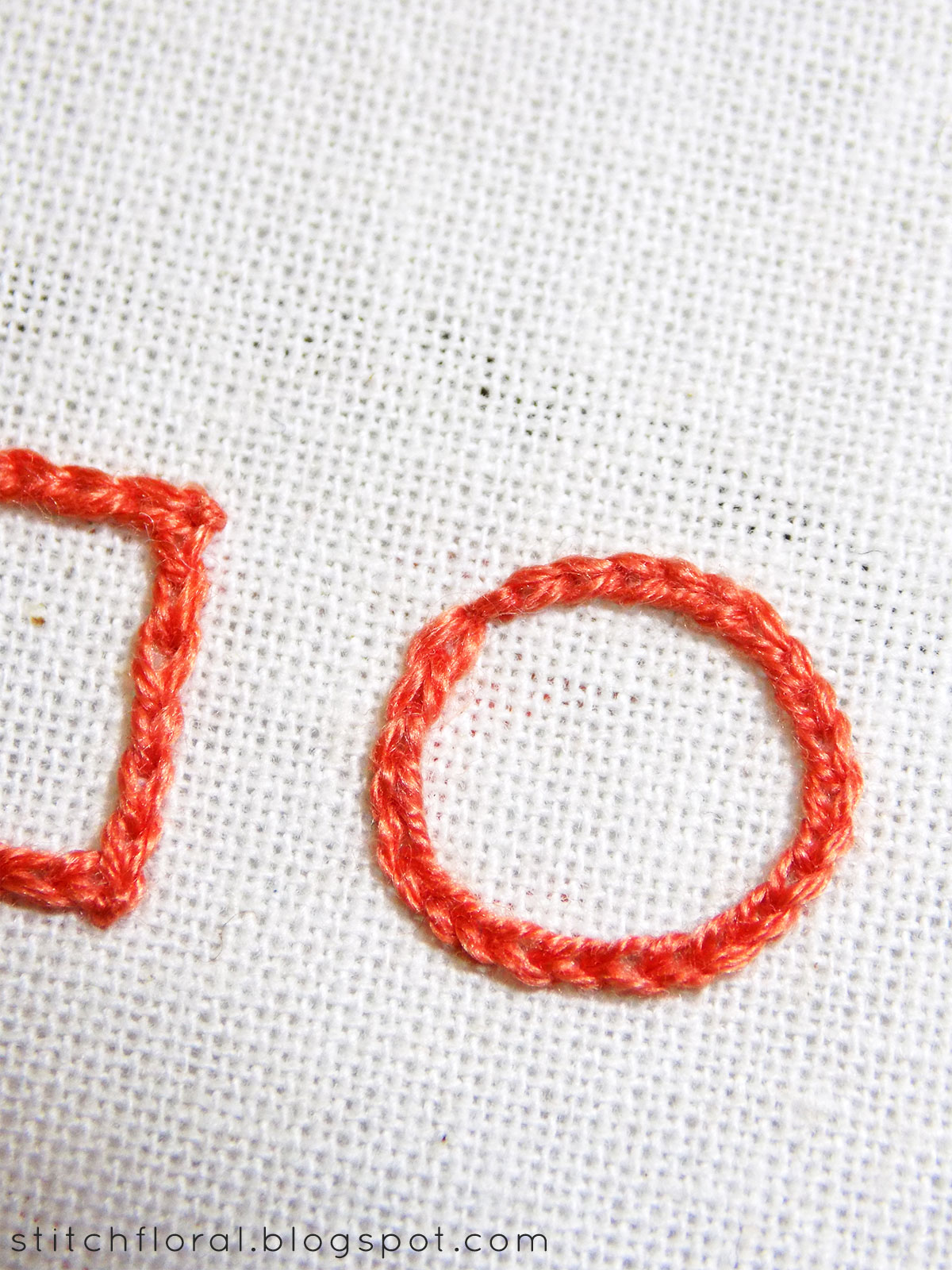 Reverse chain stitch seamless squares and circles Stitch Floral