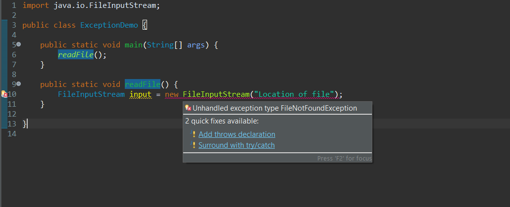Difference Between throw and throws in Java with Examples