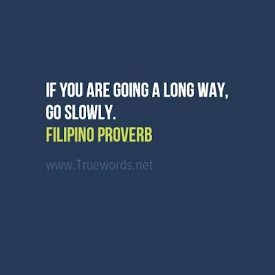 If you are going a long way, go slowly