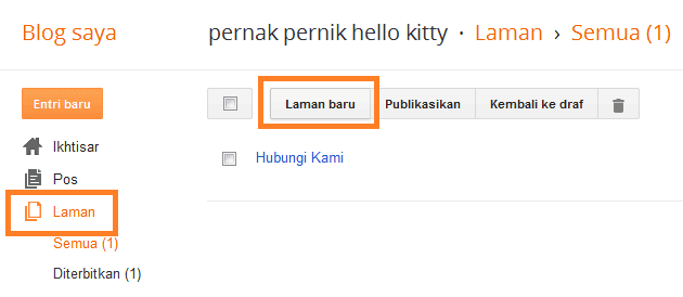 Cara Membuat Halaman Pada Blog