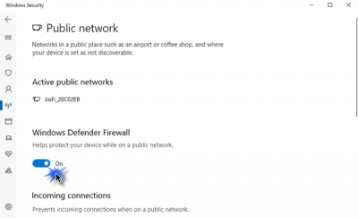 disattivare Windows Defender Firewall 2