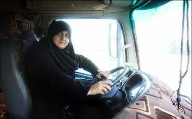 زن لرستانی؛ اولین راننده زن تریلر در ایران