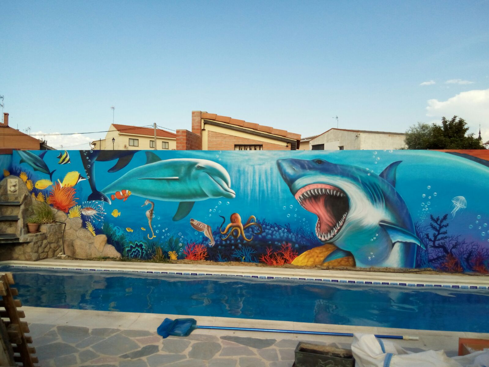 mural piscina, en Toledo. Spain.