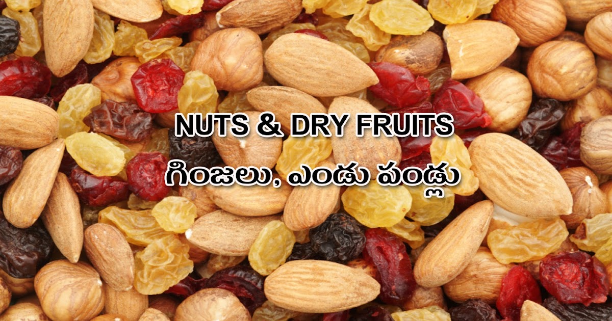 NUTS & DRY FRUITS Picture Dictionary English Telugu