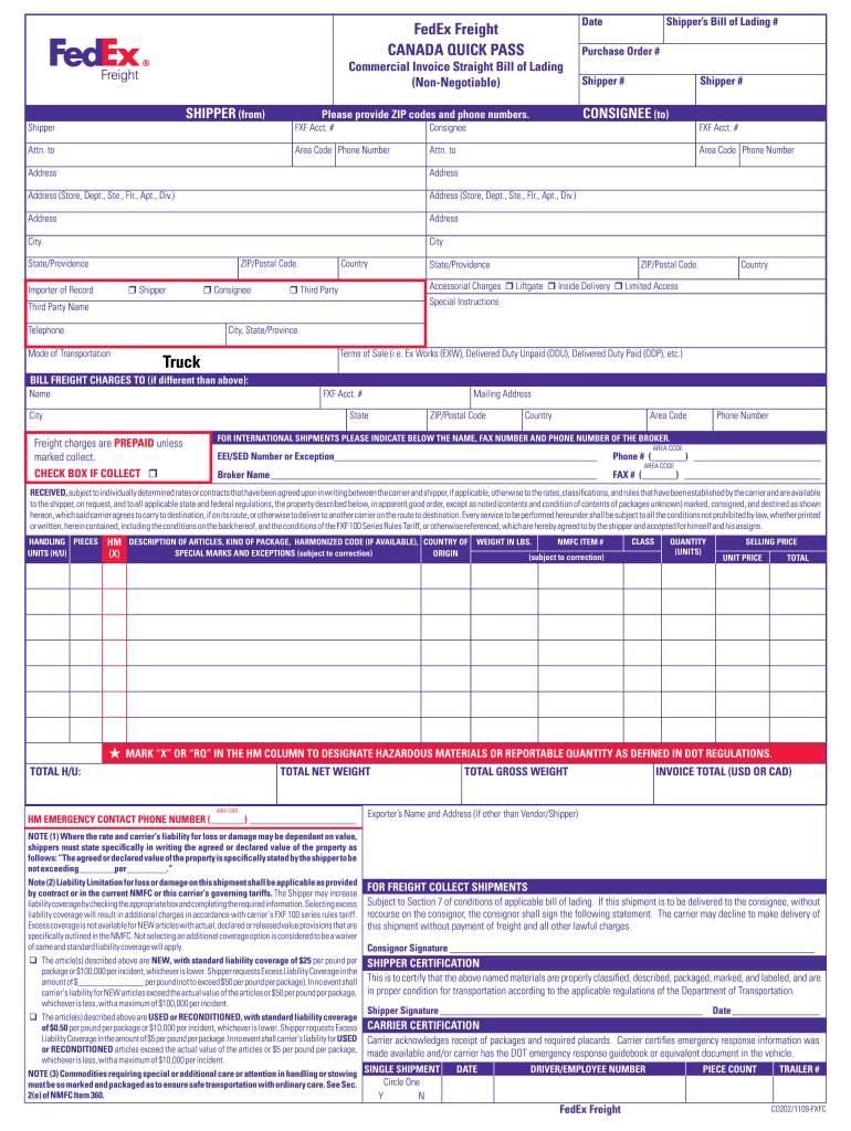 Fedex Blank Bill Of Lading Invoice Template Fedex Blank Bill Of Lading Invoice Template