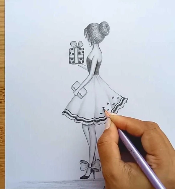 رسم فتاة بالرصاص رسم فتاة جميلة بالرصاص