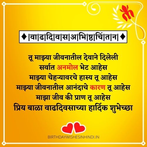 Birthday Wishes In Marathi For Son