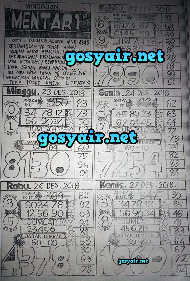 Gambar Syair Sgp Kamis 27 Desember 2018 Kode Syair Sgp Hk Sd Motesia