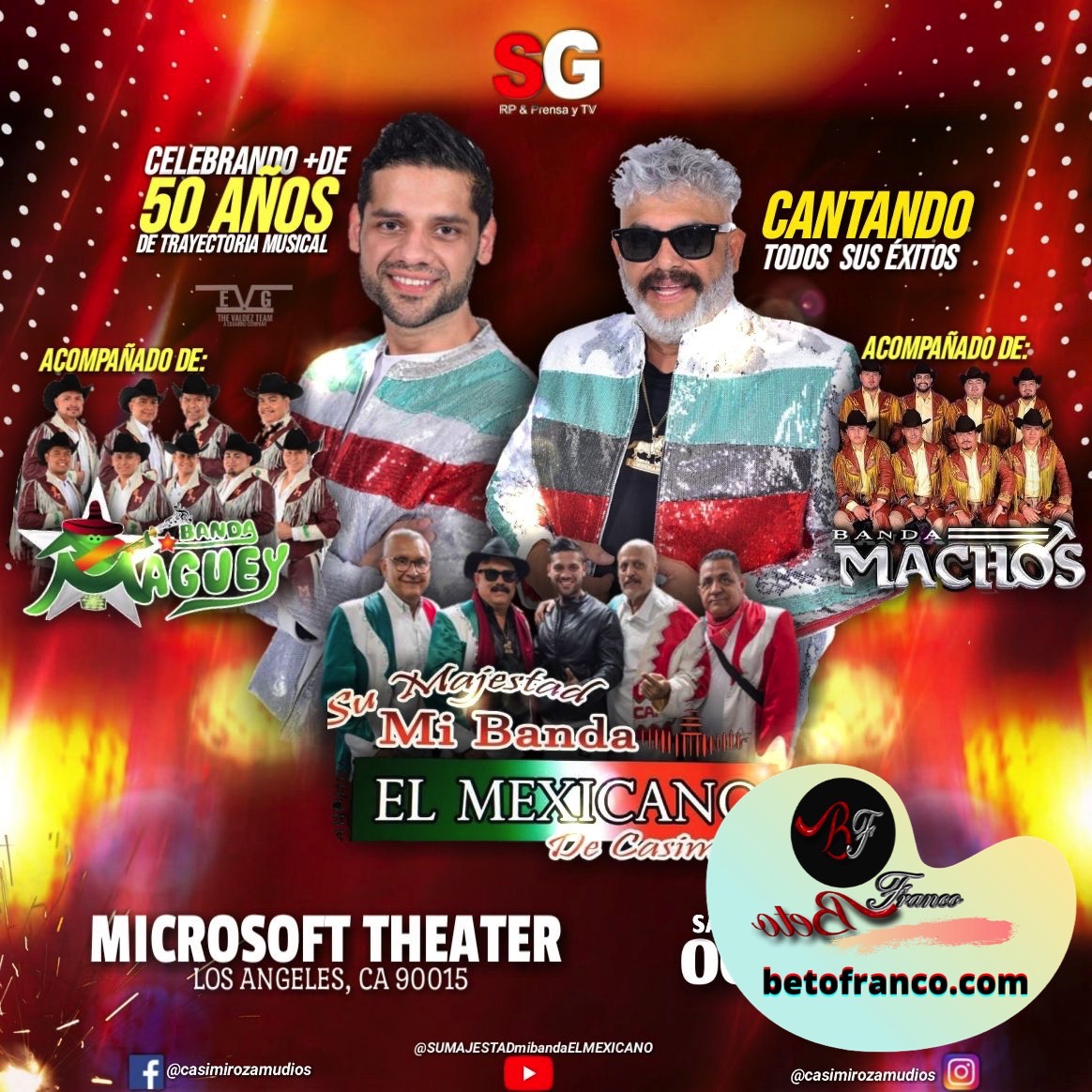 Mi Banda el Mexicano de Casimiro Zamudio llega al Microsoft Theater de