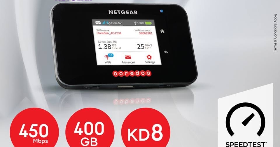 Ooredoo Kuwait Ooredoo 4G+ + NetGear Router 8KD