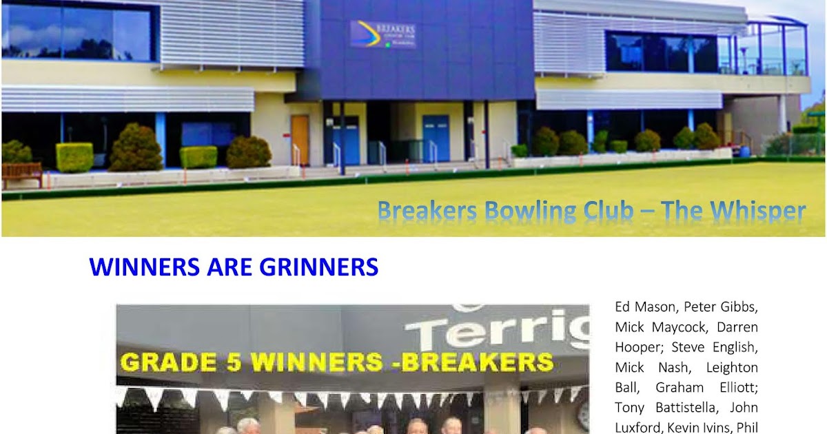 Breakers Bowling Club Wamberal Newsletter