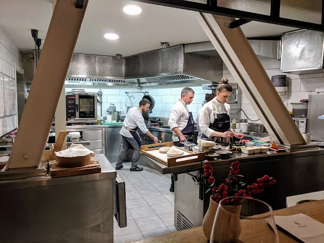 Where to eat in Bilbao: A view into the kitchen at Mina Restaurant
