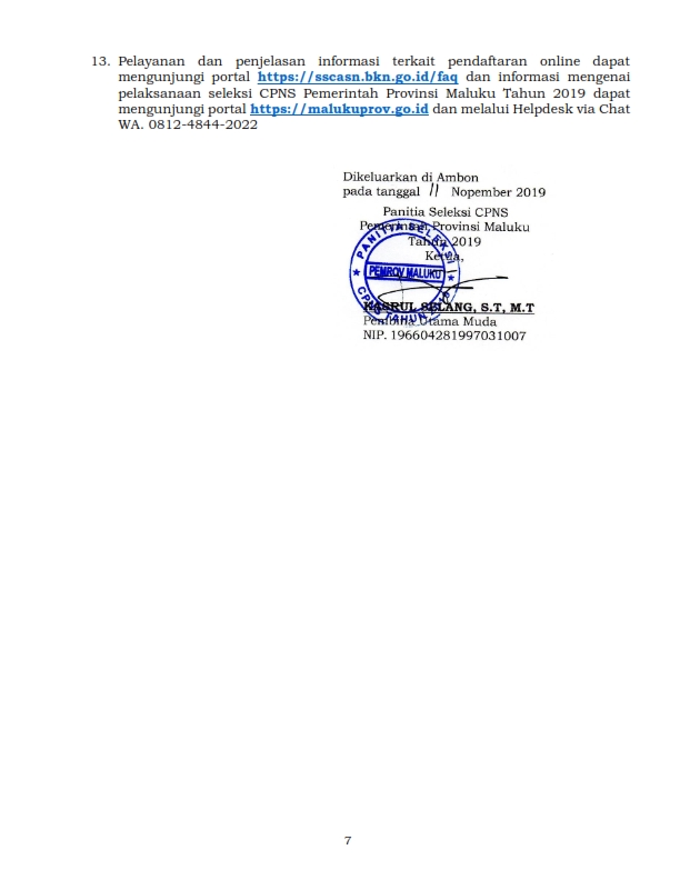 Lowongan Kerja Lowongan Cpns Pemerintah Provinsi Maluku Tahun 2019
