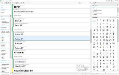 Pengaturan Font pada CorelDRAW X8