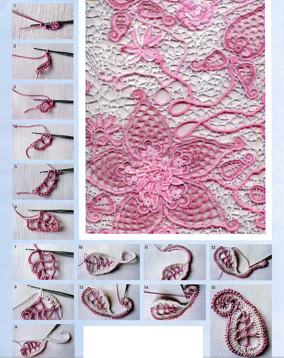 Apliques tejidos a crochet con formas