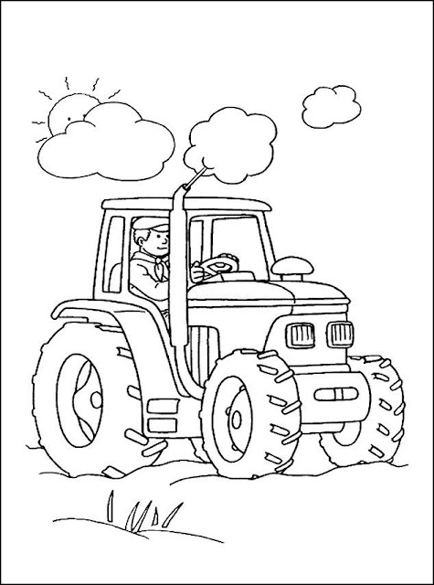 Top 6 Free Printable Tractor and Farmer Coloring Pages