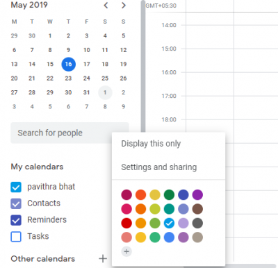 Настройки уведомлений для Календаря Google