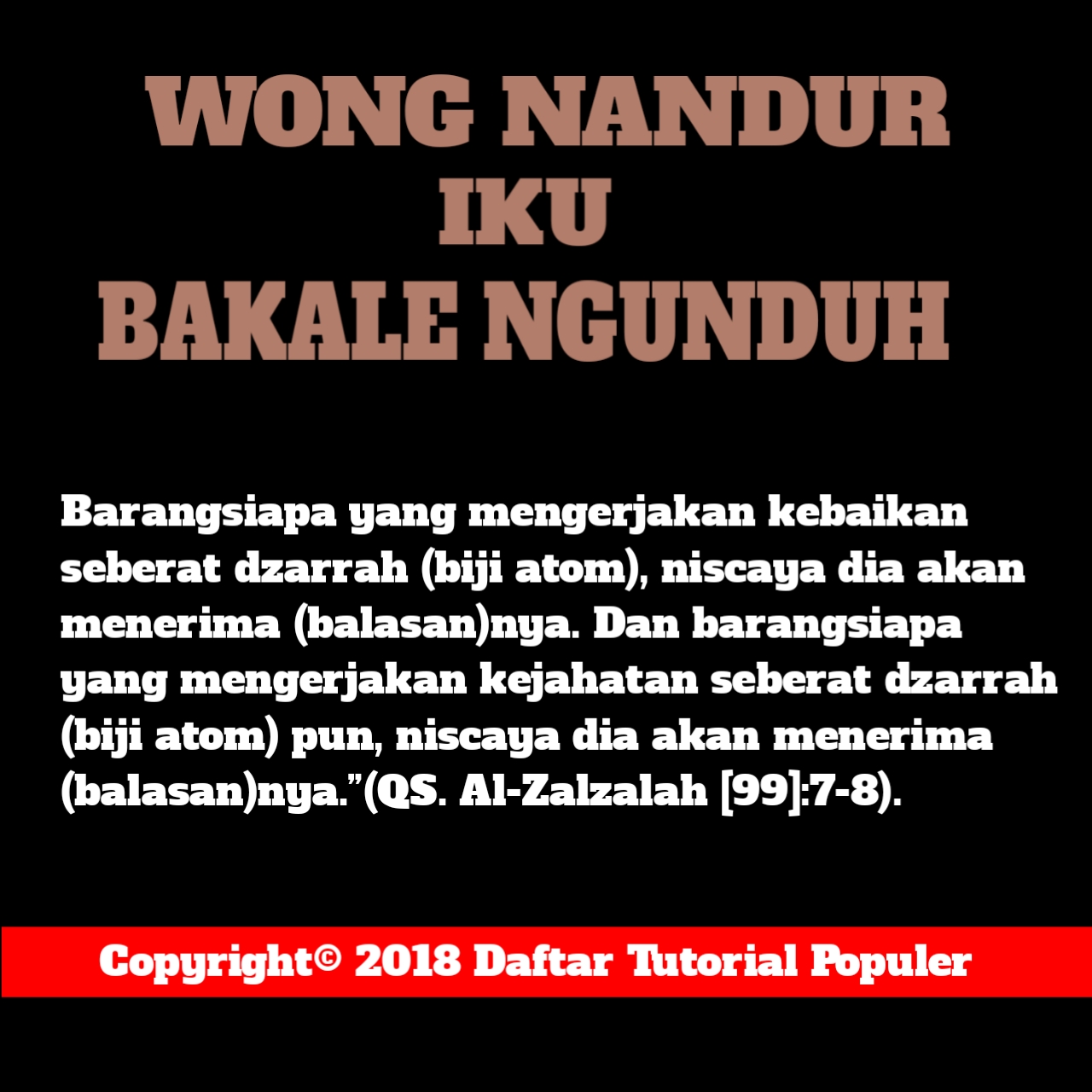 Orang Jawa Kuno Bilang Wong Nandur Iku Bakale Ngunduh Daftar