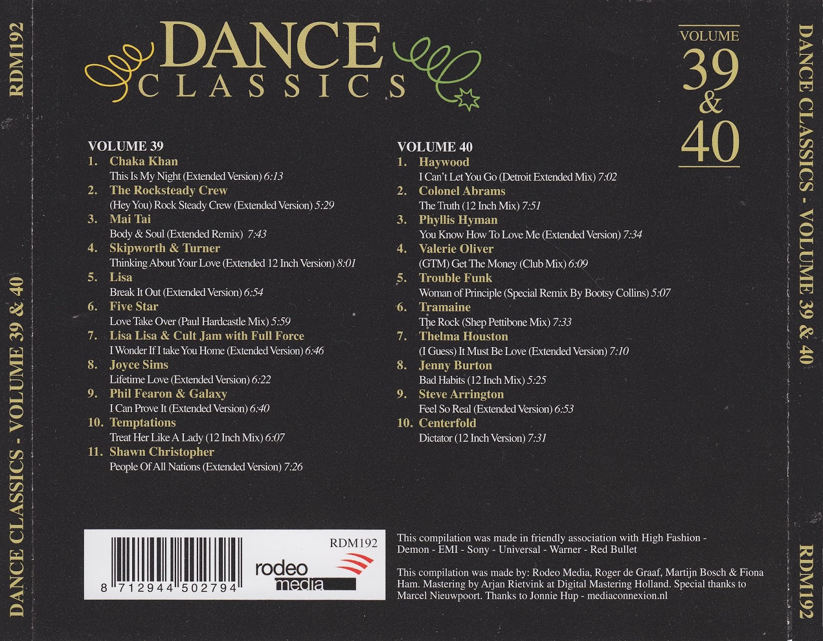 Extended songs. Hey you the Rock steady Crew. Rock steady Crew. You Love Dance Classics.