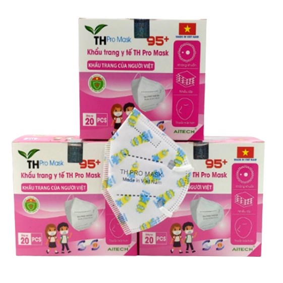 [THÙNG] KHẨU TRANG Y TẾ TH PRO MASK 95+ TRẺ EM (GIAO MÀU NGẪU NHIÊN)