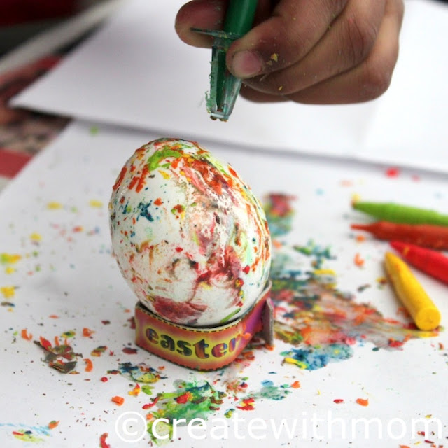 Create With Mom Fun melted crayon egg decoration