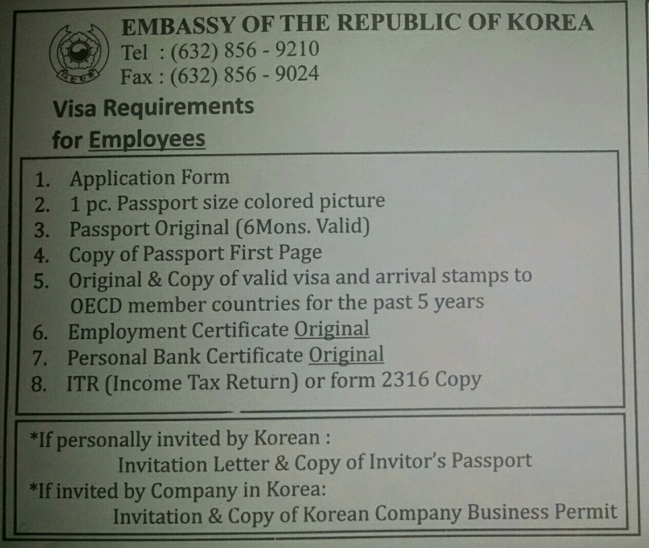 cover letter sample for visa application in korea