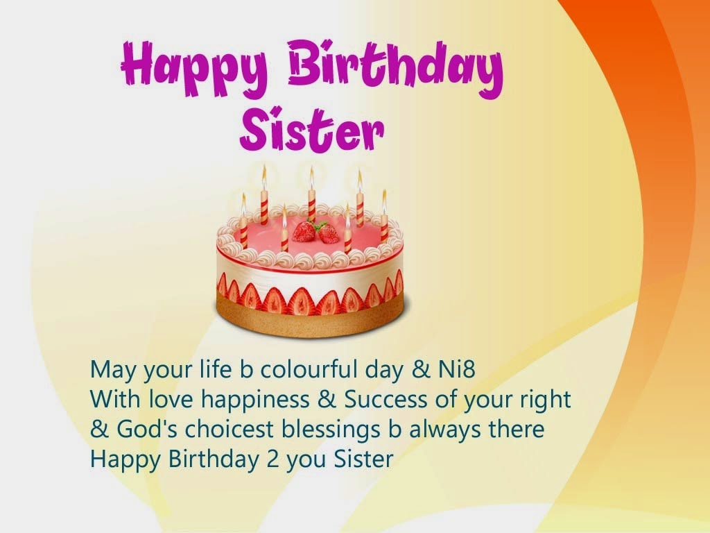 happy birthday my dear sister wish you all the best