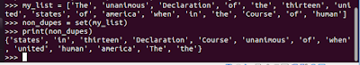 Python get rid of duplicates list python