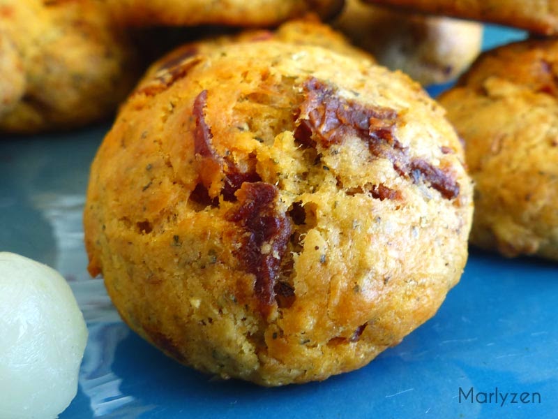 Cookies salés au goût du sud (chorizo, parmesan et tomates séchées) Marlyzen, cuisine revisitée