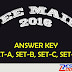 JEE MAIN 2016 : Answer Key, Question Paper, Solution, Cut off List, Merit List of Question Paper Set E, Set F, Set G and Set H