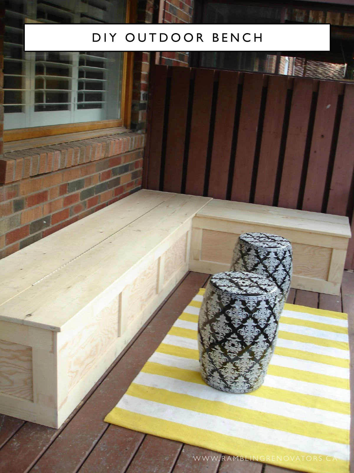 how to make an outdoor bench seat, bench with storage, outdoor l-shaped bench