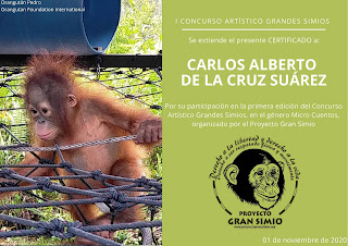 Proyecto Gran Simio otorga reconocimiento a Carlos de la Cruz Suárez