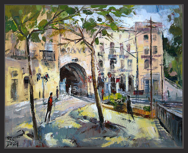 RIPOLL-PINTURA-TUNEL-FERROCARRIL-PAISATGES-RIPOLLES-GIRONA-TREN-QUADRES-ARTISTA-PINTOR-ERNEST DESCALS