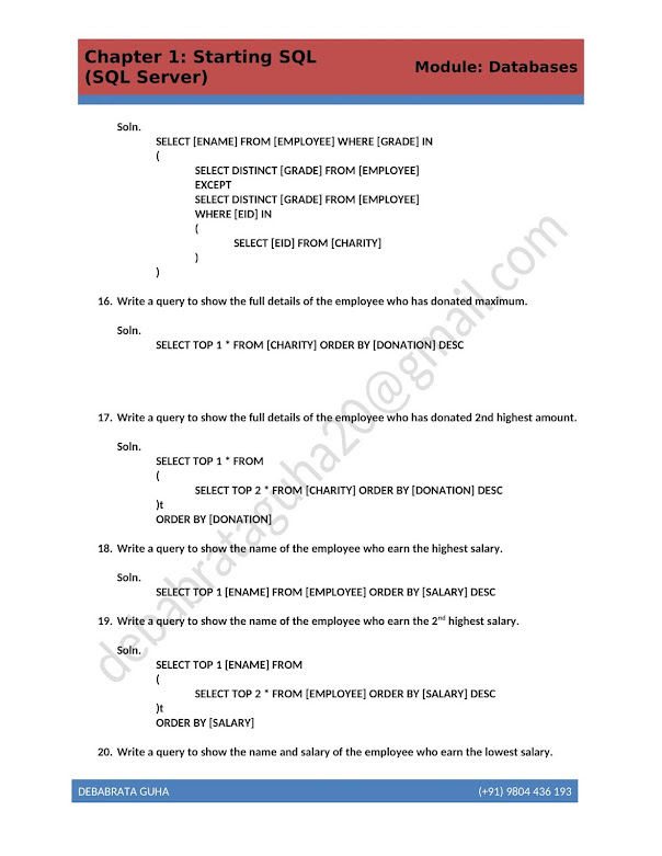 MS SQL SERVER SOLUTION (Chapter 2 ) Combining Result set